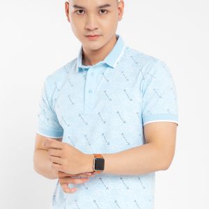 Áo thun nam Polo in chấm tam giác JONNY SON ATM13
