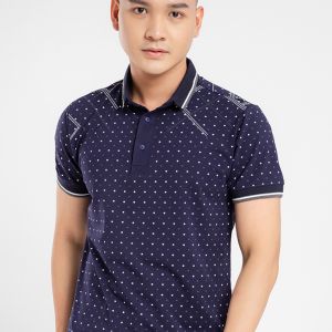 Áo thun nam Polo in hình thoi zích zắc JONNY SON H08