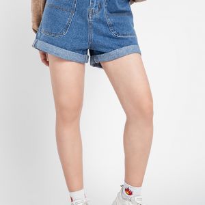 Quần jean nữ short phối túi xăn lai JONNY SON HMT00220XS