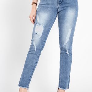 Quần jean nữ dài wash cào rách xẻ lai  JONNY SON QXD93YAD025