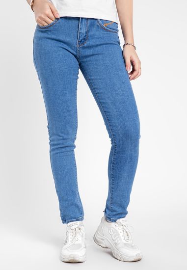 Quần jean nữ dài thêu chữ túi JONNY SON QXD93YAD017